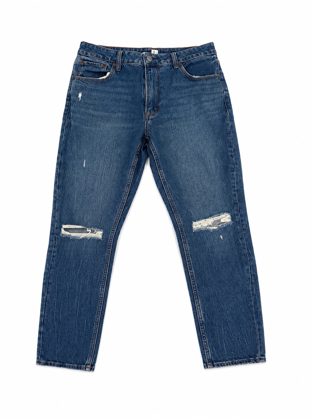 Abercrombie & Fitch Slim Straight Ripped Blue Jeans